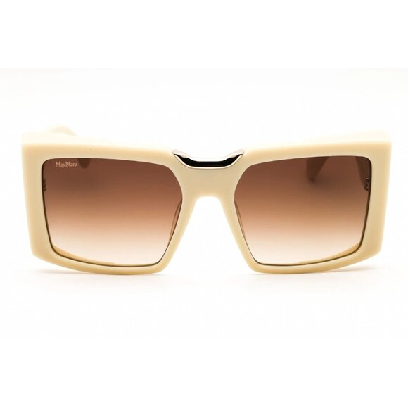 NEW MAX MARA SUNGLASSES IVORY BROWN WOMEN EYEWEAR MAX MARA MM0124 25F